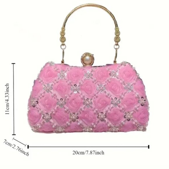 CHAMPAGNE ROSE TRELLIS BAG - Picture 4 of 4